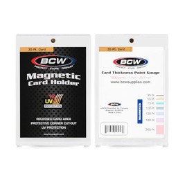 BCW - Portatarjetas magnéticas, grosor de 35 puntos, paquete de 40 unidades, estuche protector para tarjetas con cierre magnético dorado seguro, prote