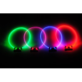 Red Dingo LT-ZZ-RE-LG Lumitube Illuminated Dog Safety Collar44; Bright Red - Large To XL