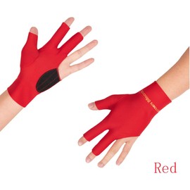 TOPDANCHUANG 2PCS Anti Slip Billiard Glove 3 Fingers Show Gloves Left Hand Snooker Glove Billiard Accessories Fits on Left Hand for Men Women(Red and Blue)