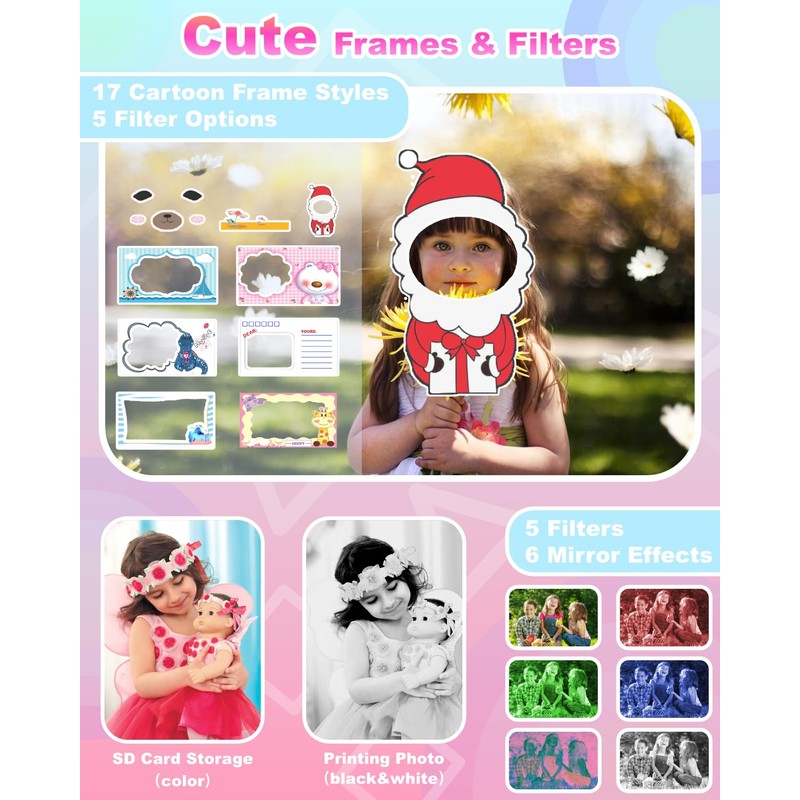 Kids Camera with Instant Function - 8x Digital Zoom 2.0