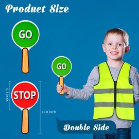 Double Sided Stop And Go Sign Traffic Paddle Traffic Light Party Decorations 6.3 * 11.8 inch Stop Go Sign With Handle Crossing Guard Stop Sign for Teaching Children Traffic Safety