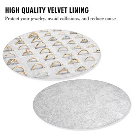 Bivisen Ring Display Case Organizer Box with Transparent Lid, Ring Holder Showcase For Store Display Jewelry Show Home, 100 Slot Ring Organizer for Jewelry Ring (Grey)