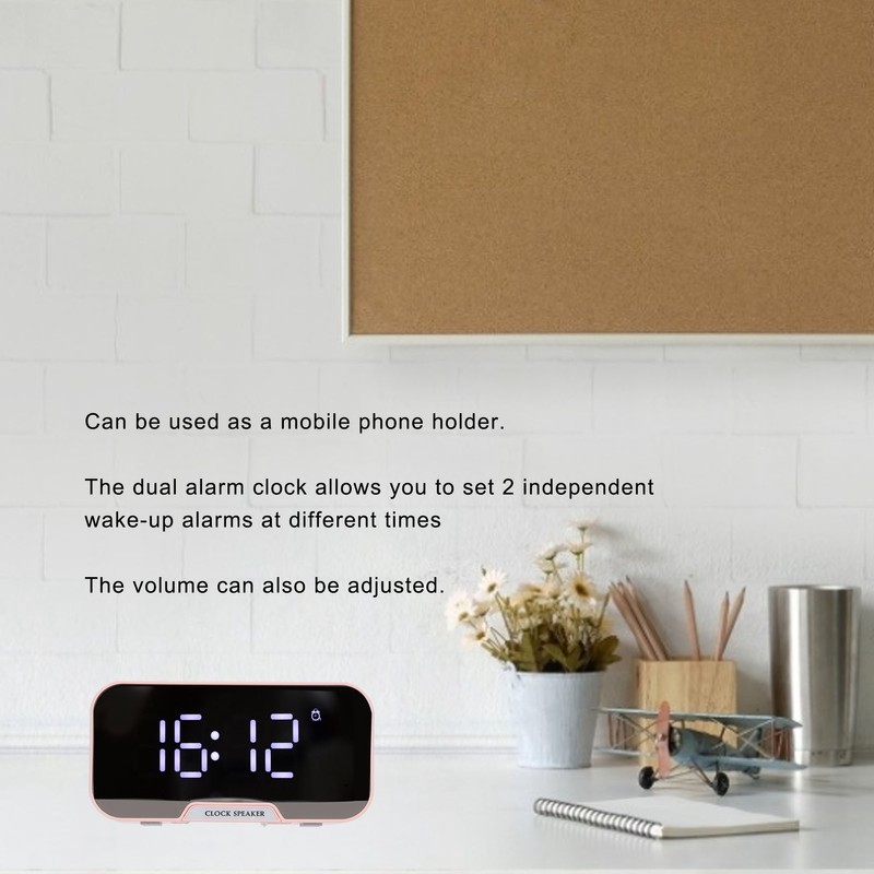 D‑88 Multifunctional Bluetooth Clock Speaker Portable Dual Alarm Clock Function