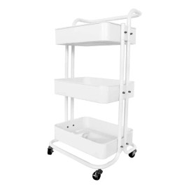 KyomiHome Carrito Organizador Estante Multiusos 3 Niveles Ruedas 360