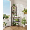 CHOEZON 6-Tier Corner Shelf, Industrial Corner Bookshelf with Desk Top,
