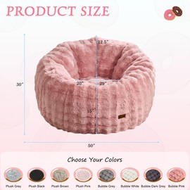 Hobestluk Bean Bag Chair Oversized Bean Bag Chair for Adults Donut-Shaped Large Bean Bag with Spacious Design for Living Room Bedroom or Reading Nook (Bubble Pink)