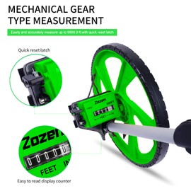 Zozen Distance Measuring Wheel in Feet, Walking Measure Wheel, Rolling Measurement Up To 10,000Ft, Double Collapsible/One Key to Reset/Kickstand to Keep Stand, and Carrying Backpack.