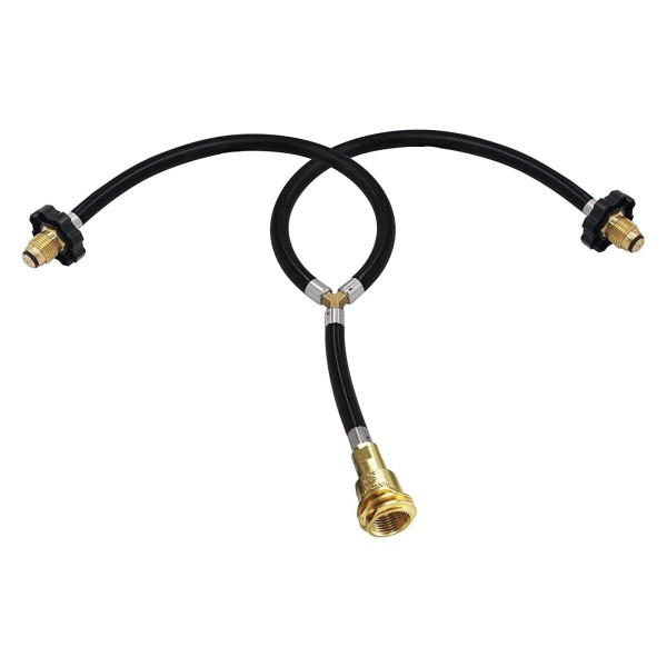 Moflame Dual POL Propane Tank Y-Splitter Converter Hose Adapter, 2