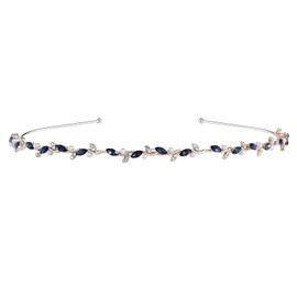 Crystal Headband, Hair Ornament, For Weddings, Graduations, Parties, Invitations, Hair Accessories, Blue Rhinestones, Pearl, Wicker Motif, Painless, High Elasticity Alloy, Headdress