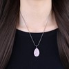 Koai Women's Cut Rose Quartz Power Stone Necklace, Rose Quartz,