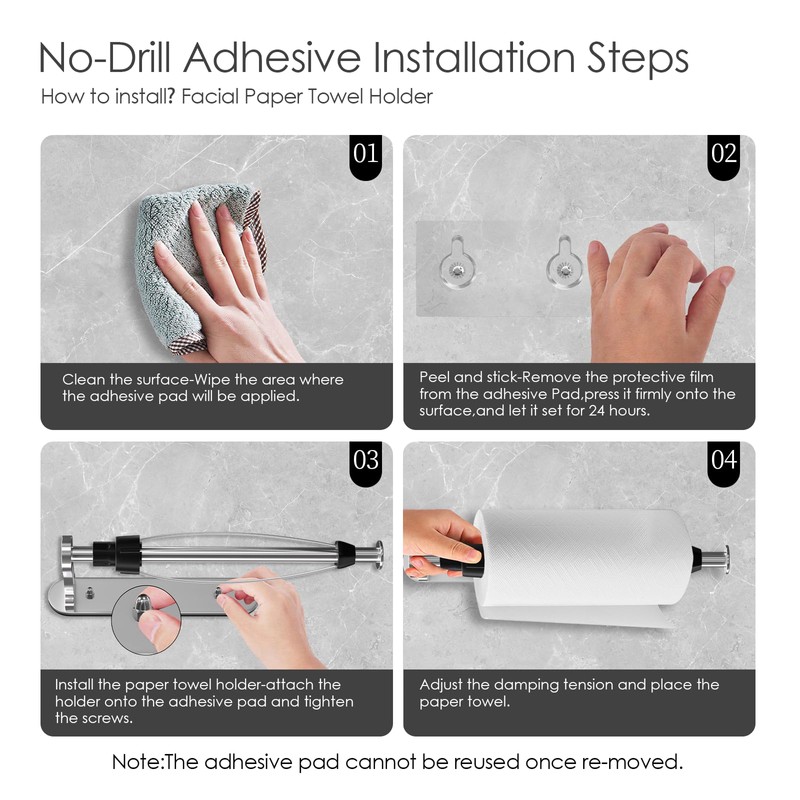 Magnetic Paper Towel Holder, One Hand Operable Paper Towel Holder