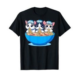 Jewish Cats Ramen Kitten Anime Cute Happy Hanukkah T-Shirt