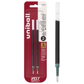 uniball Refill For Gel Impact Gel Pens, Bold Conical Tip, Black Ink, 2/pack , Packaging may vary