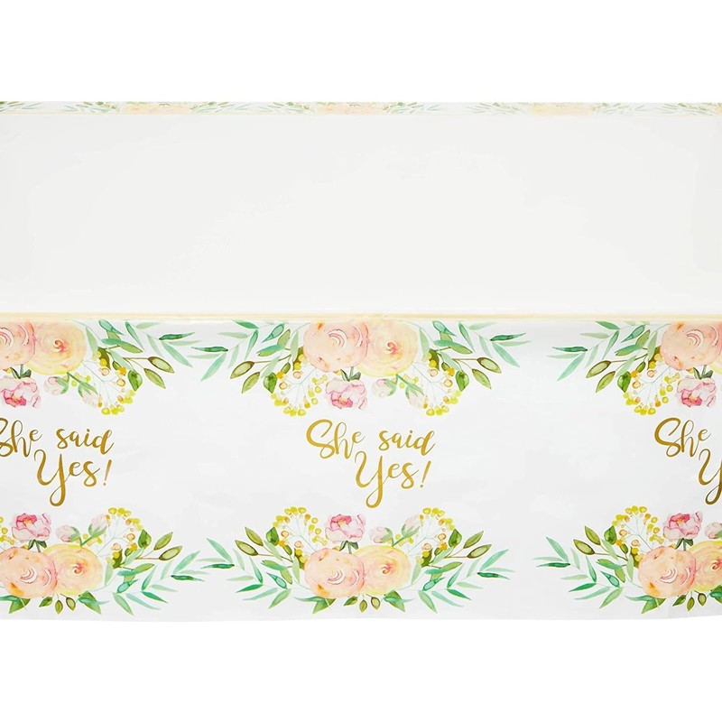 Juvale She Said Yes Table Covers for Bridal Showers (54