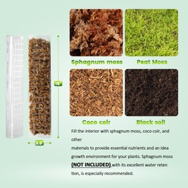 Bluepro Bluepro 15 Inch 4 Pcs Plastic Moss Pole for Plants Monstera, 415' Plant Poles for Climbing Plants, Plant Support for Indoor Plants Work with Sphagnum Moss