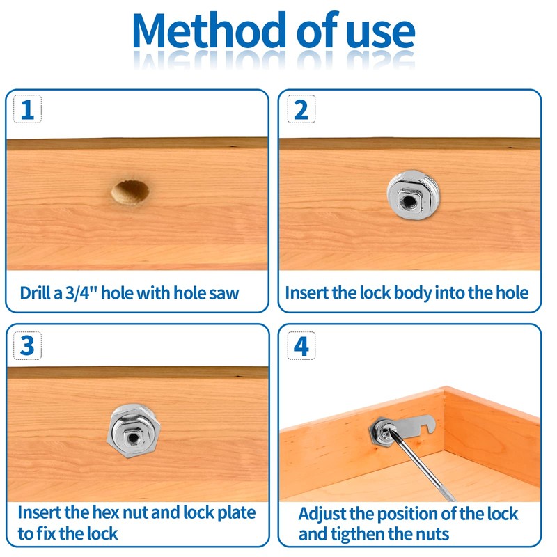 2 Packs 1 1/8" Thumb Operated Offset Cam Lock, T
