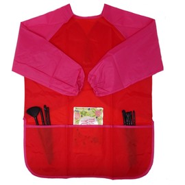 Honbay Kids Waterproof Long-Sleeved Smock Apron Bib for Eating Painting Kitchen Classroom, Community Event, Crafts & Art Painting Activity 5-8Year (Red)