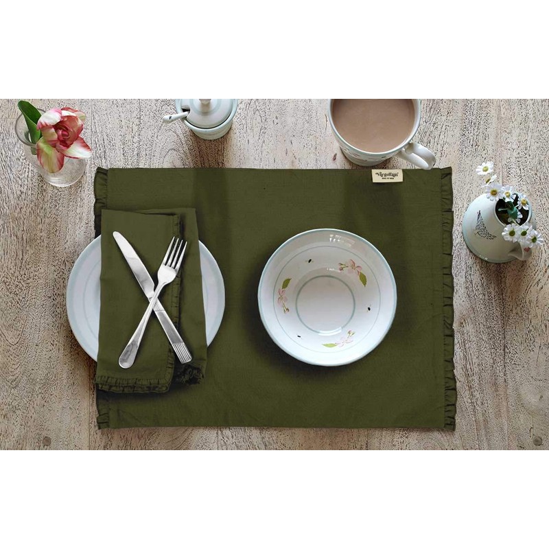 Vargottam Dark Olive Green Home Decor Cotton Flex Reversible Fabric