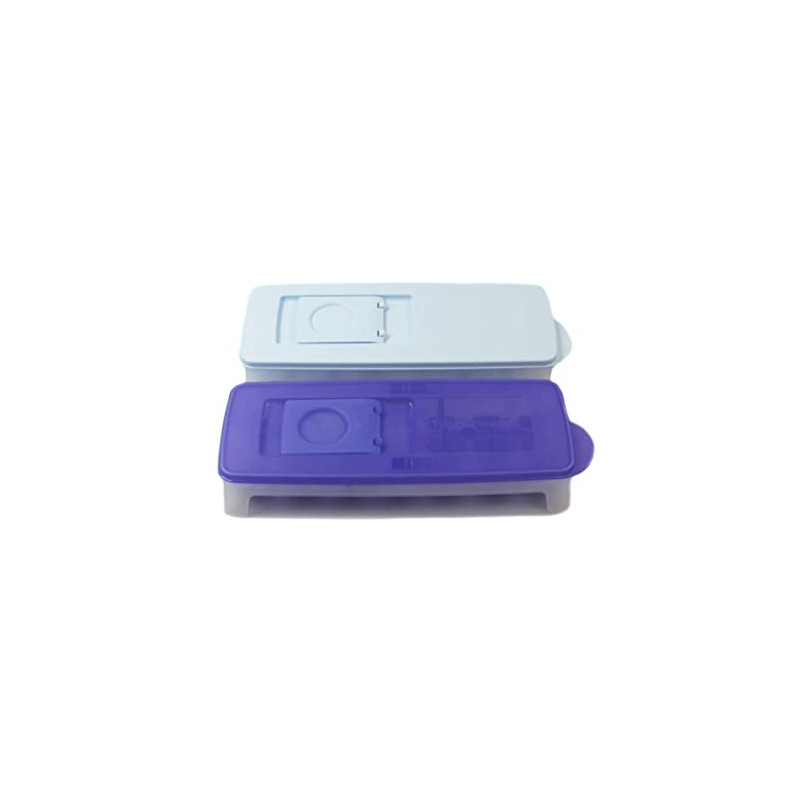 Tupperware Freezer container ice cube cube purple/white + sky blue