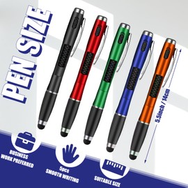 5 Pcs Stylus Pens with Light Tip 3-in-1 Multi-Function Capacitive Pen with LED Flashlight for Homes Offices Schools Writing in The Dark (5)