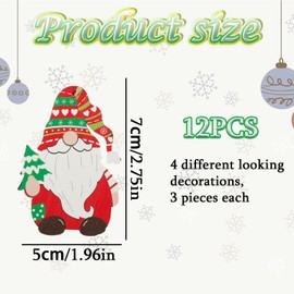 Tabanzhe Christmas Wooden Ornaments-12PCS Faceless Doll Tree Decor Gnomes Pendants Xmas Party Hanging Decoration Gifts for Kids Children DIY Crafts(Style B)