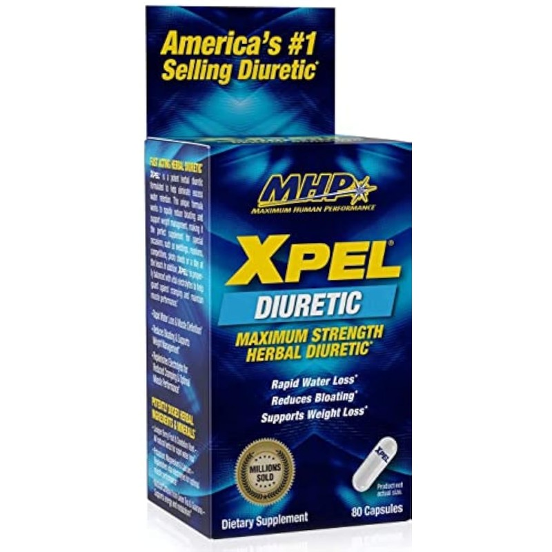 MHP Xpel Dietary Supplement - Maximum Strength Diuretic, 80 Capsules