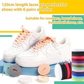 WALWAL 45" Flat Athletic Shoe Laces for Sneakers, Skate Shoes, Boots, Sport and Casual Wear 4 Pair Pack High Durability Stylish(Brown)