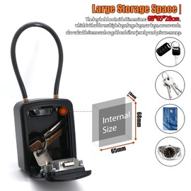 Portable Key Storage Security Lock,Chumiug® Door Knob Mounted Re-settable 4 Digit Combination Lock Box for Indoors & Outdoors,to Share and Secure Keys for Home,Office,Garage, Airbnb etc