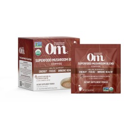 OM MUSHROOM SUPERFOOD Organic Coffee Mushroom Blend 10 Pack Instant Drink for Energy Focus Immunity