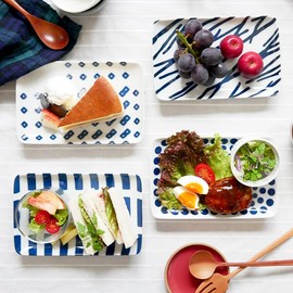 Tableware East Rectangular Plate, 8.1 inches (20.5 cm), Scandinavian Style Pattern, Lightweight Tableware, Wood