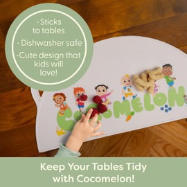 CoComelon Silicone Placemats for Toddlers - Non Slip Placemats for Kids, Reusable Portable Kids Placemat for Dining Table, Baby Food Mat for Restaurants and Home, Baby Placemat with Raised Edges