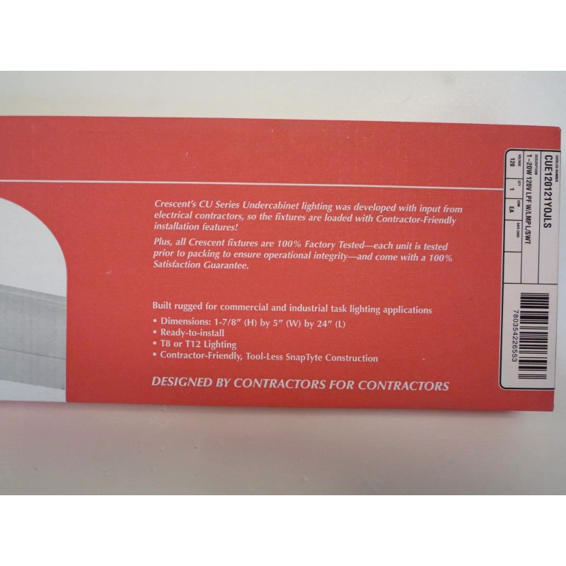 Crescent Undercabinet Lighting CU120121YOJLS Series 1-20W 1120V