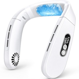 Neck Cooler (2026 Improved Cooling / Neck Fan), Powerful Instant Cooling, 3 Levels of Wind & Cooling Sensation, 20 dB Silent, Blade-free, Ultra Lightweight, Mobile Fan, LCD Display Display, Type-C