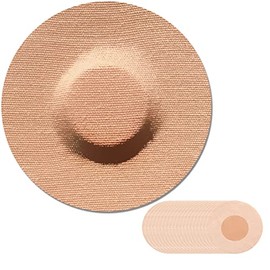 Sensor Covers for Freestyle Libre -30 PCS Adhesive Patches for Libre 1 and 2-Waterproof CGM Tape No Glue On The Center-Color Tan and Long Lasting (30 PCS)