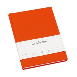 Semikolon 350915 Classic Notebook A5 Lined 176 Pages Cream White Paper Bookmark Orange Orange