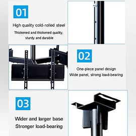Soporte de Techo para TV de Movimiento Completo, Soporte de Techo para Monitor de TV Giratorio e inclinable para 3 Pantallas, Ajuste de Altura...     