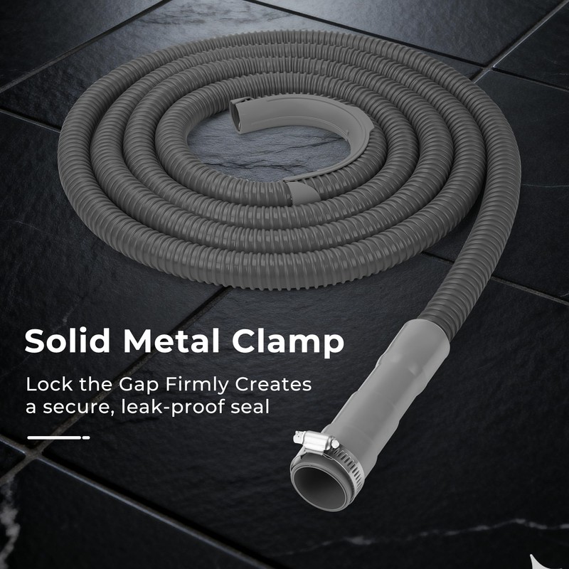 Funmit 12Ft Universal Washing Machine Drain Hose Flexible Extension Hose
