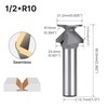HUHAO 1/2" Shank R10 Seamless Woodworking Router Bit, Arc Bending