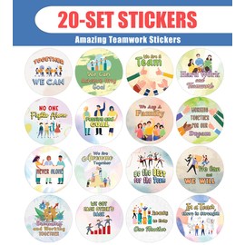 Creanoso Amazing Teamwork Stickers (20 Sets X 16 Designs) – Sticker Card for Kids – Awesome Stocking Stuffers Gifts for Boys & Girls – Classroom Home Rewards Enticements