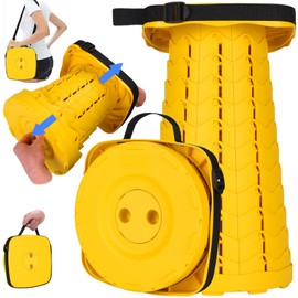 Fishboy Upgraded Collapsible Stool, 400lbs Max Weight, Lightweight But Sturdy, Portable Retractable Folding Telescoping Foldable Camping Stool for Adults Outdoor Fishing Hiking BBQ