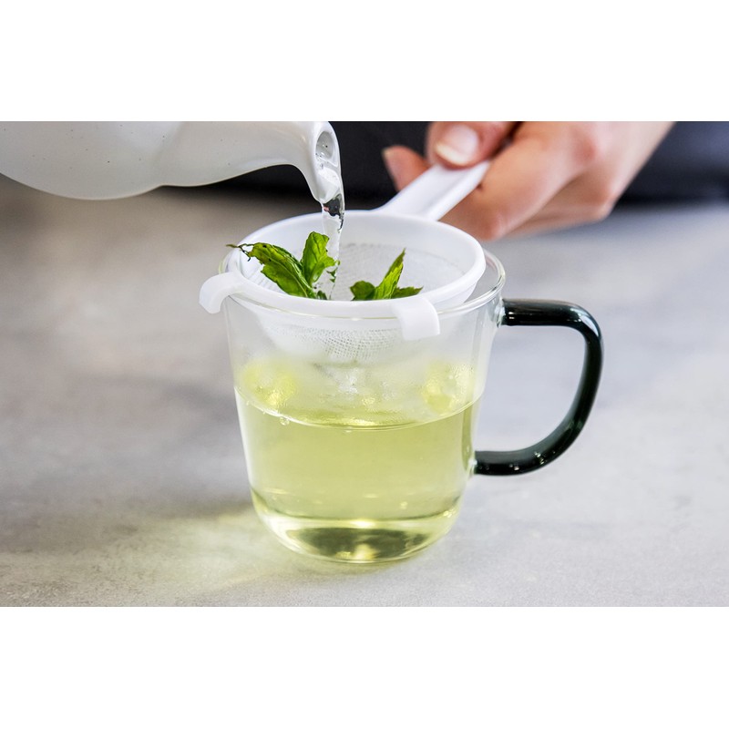 KitchenCraft KCSTRPL70 Round Nylon-Mesh Extra-Small Plastic Sieve / Tea Strainer,