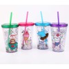 Cute Tumbler with Lid and Straw Double Wall Insulated Acrylic