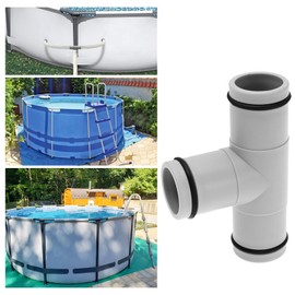 SG Store Pack of 2 T-shaped Hose Connectors Fits 32mm Diameter Water Pipe Interface Swimming Pool Hose Connector Water Pipe Extension Joint Grey