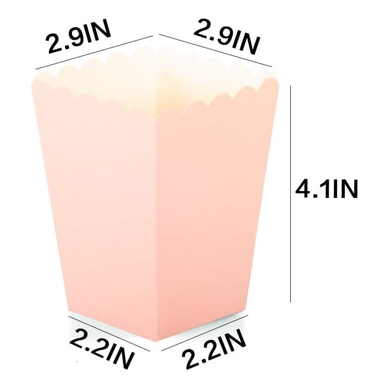 We Moment Zone 24pcs Pink Popcorn Boxes Mini Paper Popcorn