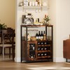 GAOMON Wine Bar Cabinet with LED Lights, Adjustable Shelves Wine