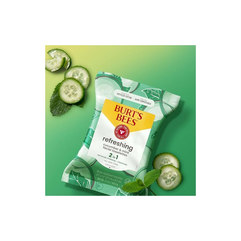 Burt's Bees Facial Cleansing Towelettes for Normal to Dry Skin,