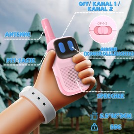 Girls Toy from 3-8 Years, Kearui Walkie Talkie Children Lightweight 1000 ft Long Range, Girls Gifts 3-12 Years for Children Outdoor (Pink)