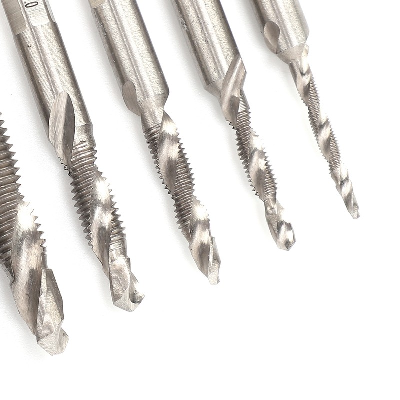 7Pcs Tap Set 1/4 Hex Shank Metric Drilling and Tapping