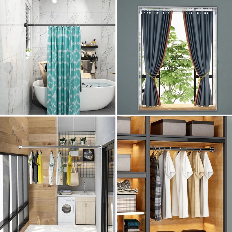 Non-Slip Spring Tension Curtain Rod 20 to 32 Inch Expandable