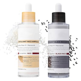 Peel Shot Glow Rice Ampoule Duo, Exfoliating Face Scrub for Women, Gentle Facial Cleanser with Rice Water & Niacinamide, Anti-Aging Facial Scrub for Glowing Skin,Dead Skin Remover for All Skin Types
